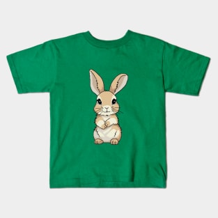 Cute shy light brown bunny Kids T-Shirt